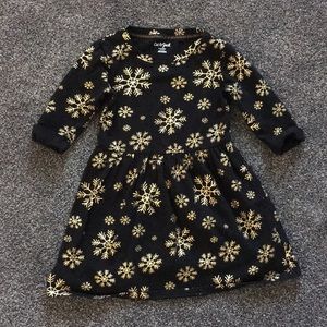 Cat & Jack black and gold snowflake dress